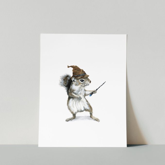 Squirrel Wizard Print