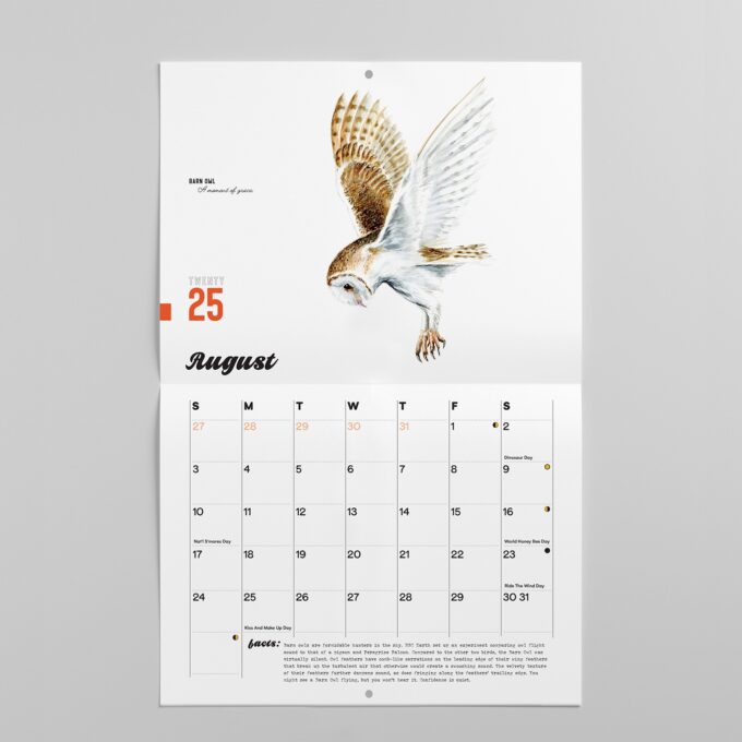 2025 Bird Calendar August