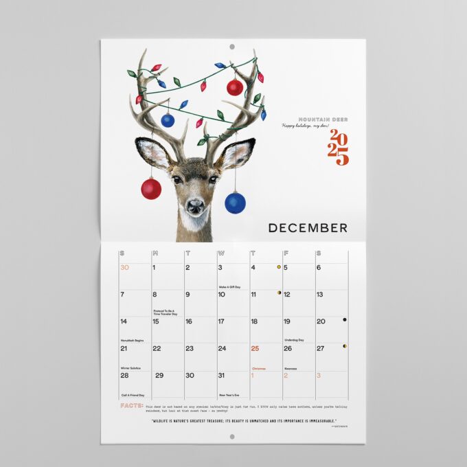 2025 Wildlife Calendar December