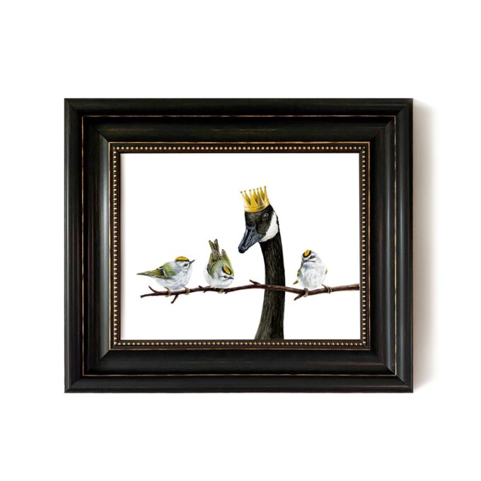 Golden-Crowned Kinglets Original Artwork Framed